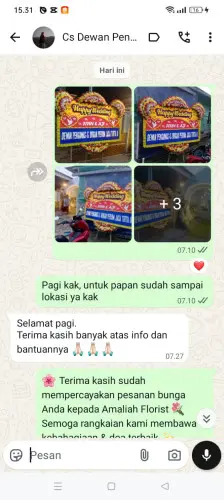 Testimonial Papan Bunga Pernikahan kawasan industri jiipe
