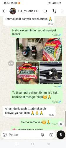Testimonial Papan Bunga kawasan industri jiipe